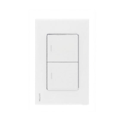 Placa de Cristal con 2 Apagadores Blanco Stalo Kristalo Leviton