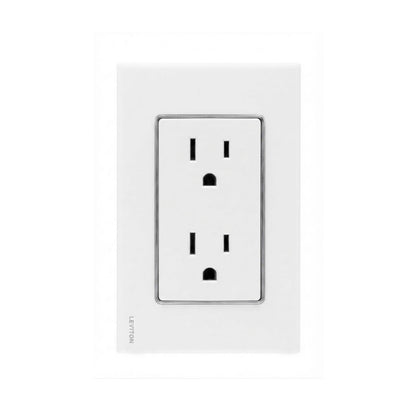 Placa de Cristal con Contacto Dúplex Blanco Stalo Kristalo Leviton