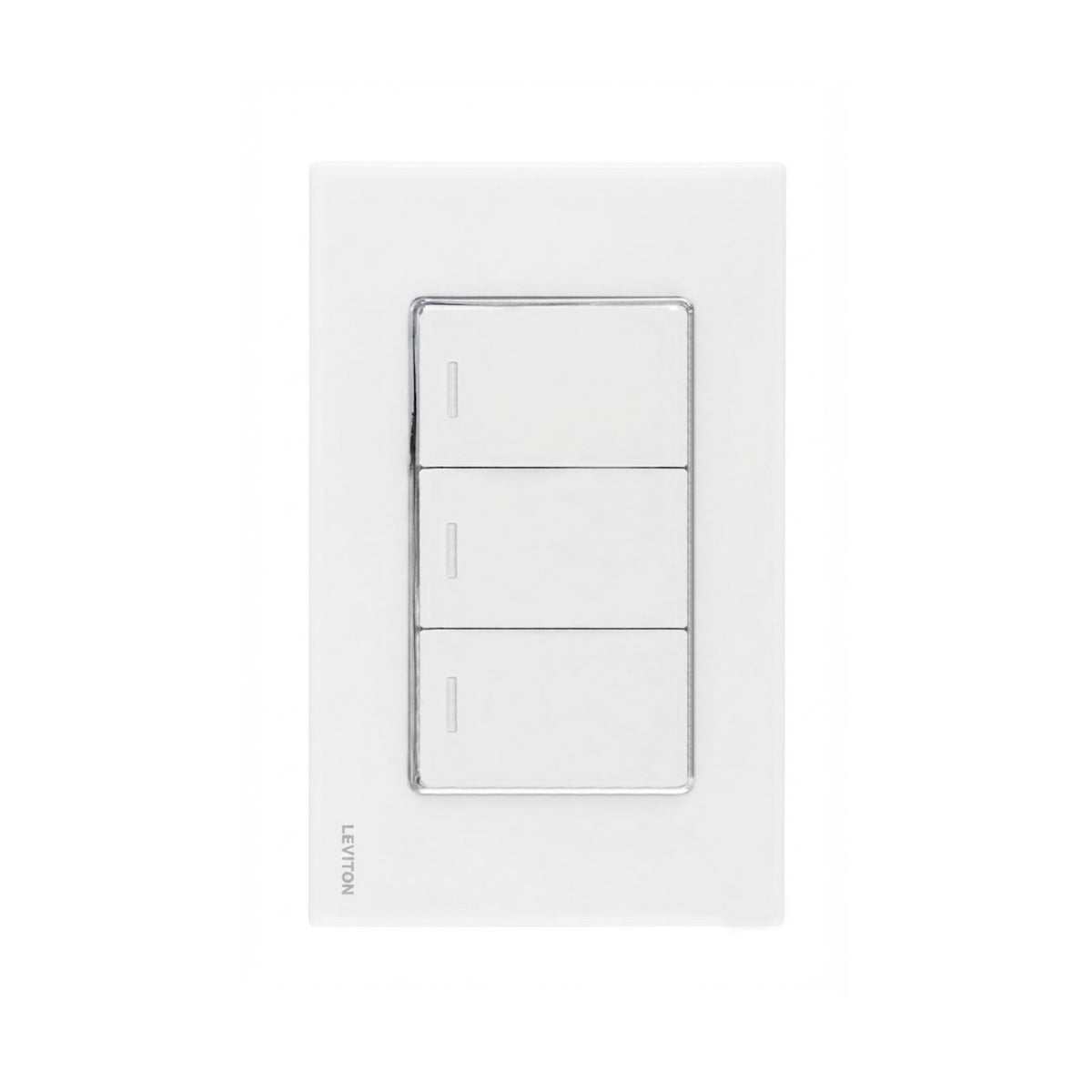 Placa de Cristal con 3 Apagadores Blanco Stalo Kristalo Leviton