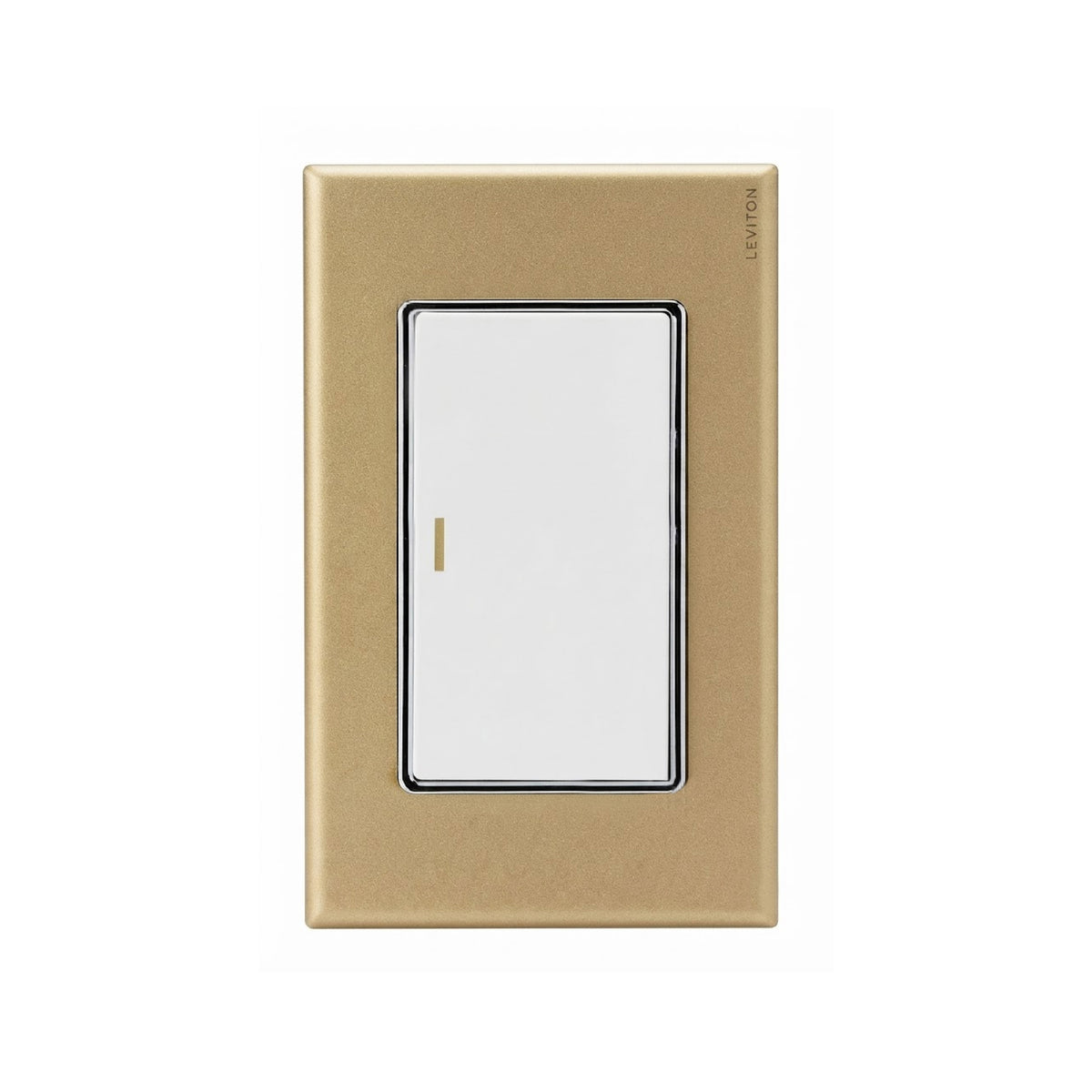 Placa de Cristal Dorado con 1 Apagador Blanco Stalo Kristalo Leviton