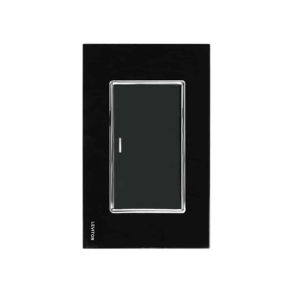 Placa de Cristal con 1 Apagador Negro Stalo Kristalo Leviton