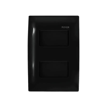 Placa con 2 Apagadores Sencillos Negro Royer 100