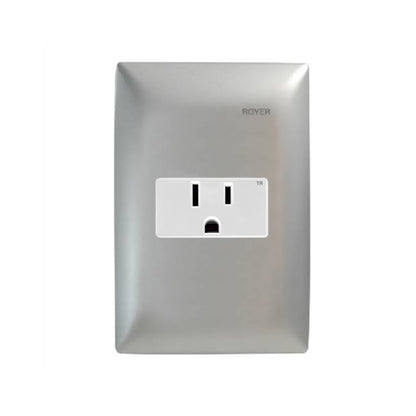 Placa Plata con 1 Contacto Blanco Royer 100