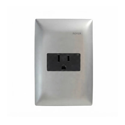 Placa Plata con 1 Contacto Negro Royer 100