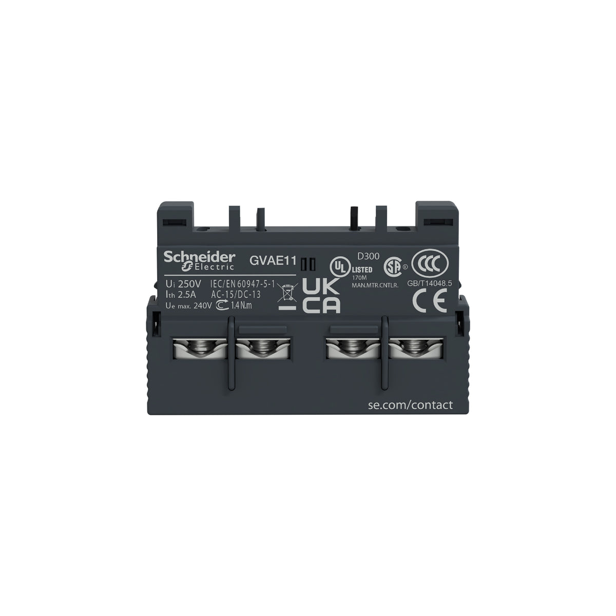 Bloque de Contacto Auxiliar Frontal 1 NA + 1 NC Schneider Electric GVAE11