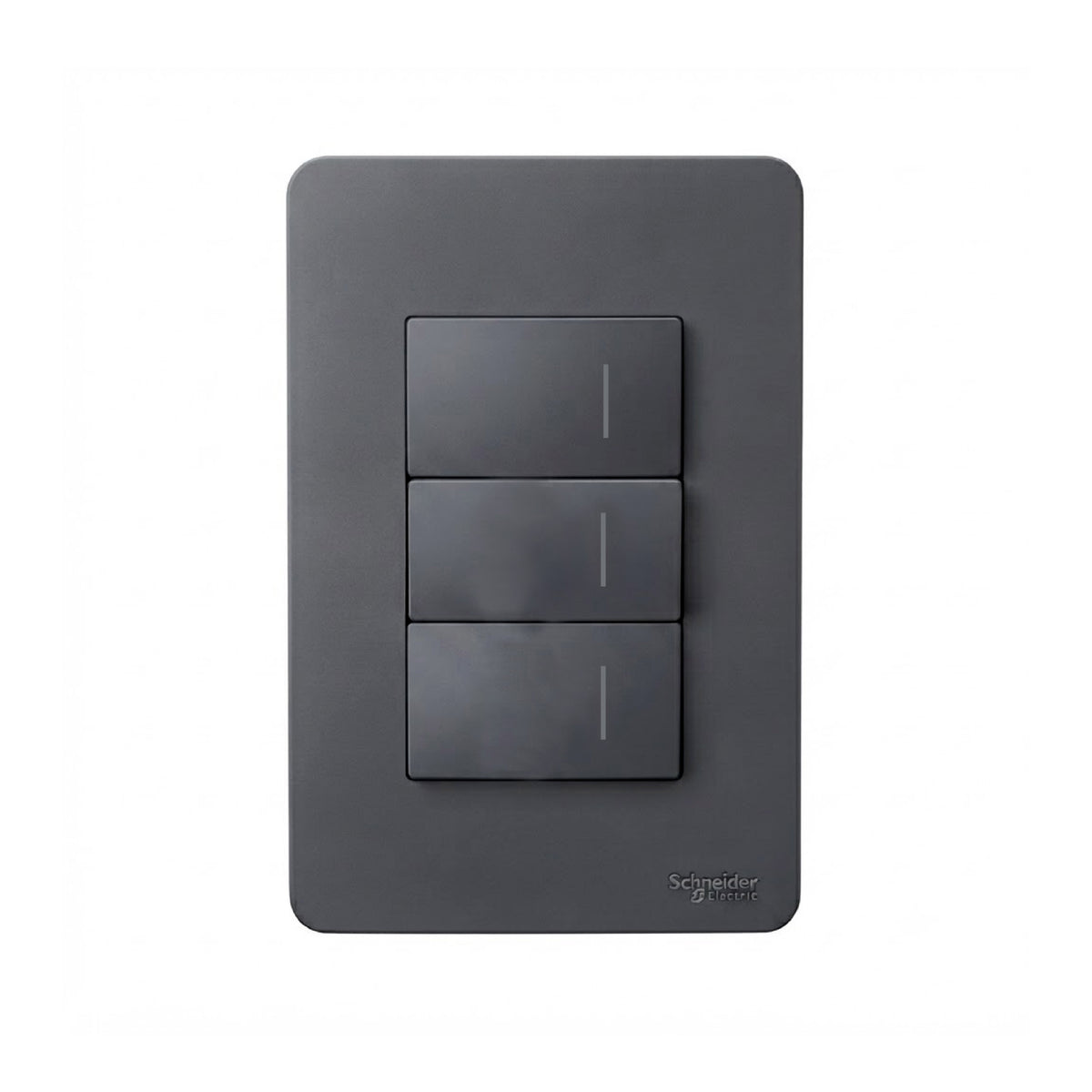 Placa con 3 Apagadores Sencillos Negro Orion Schneider Electric