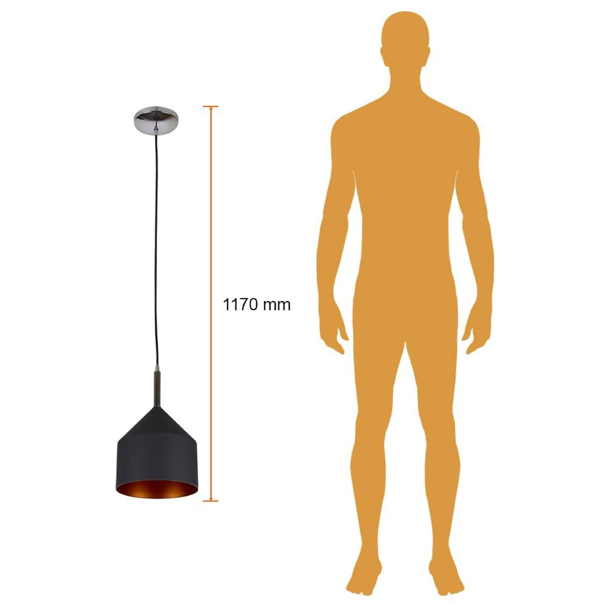 Lámpara colgante E27 8.5W Negro Auva Tecnolite