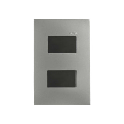 Placa Aluminio Mate con 2 Apagadores Grafito Simon 25