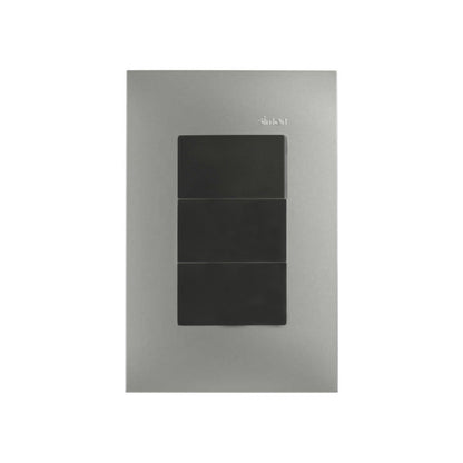 Placa Aluminio Mate con 3 Apagadores Grafito Simon 25