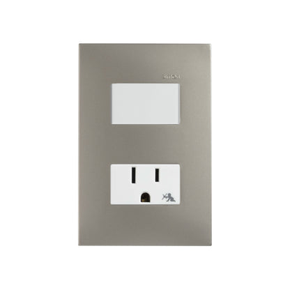 Placa Cava con 1 Apagador y 1 Contacto 2P+T Blanco Simon 25