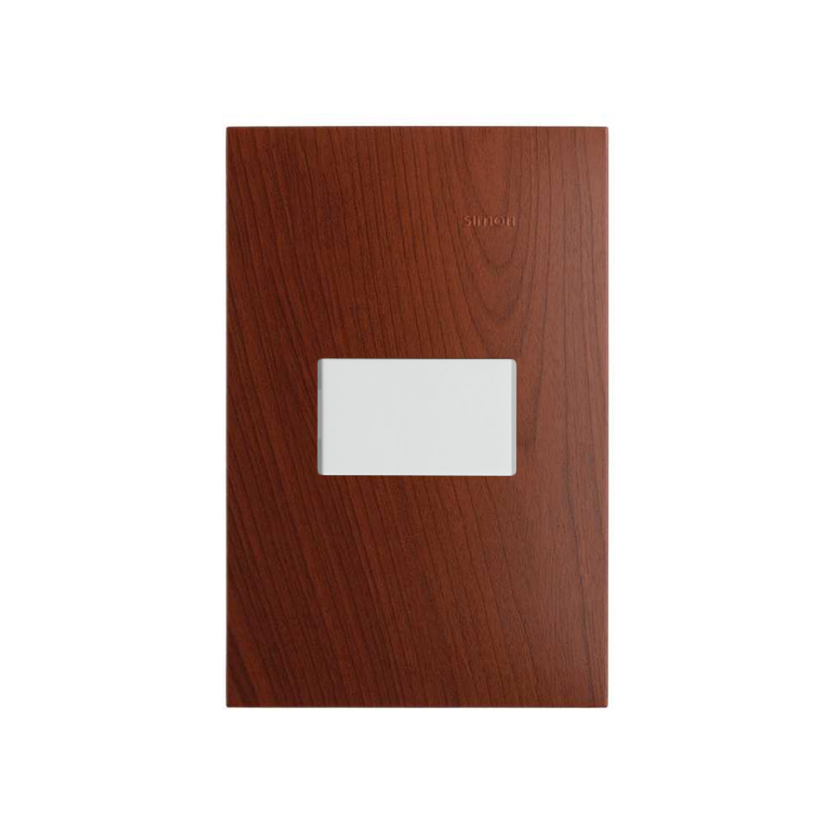 Placa de Madera Merbau con 1 Apagador Blanco Simon 25