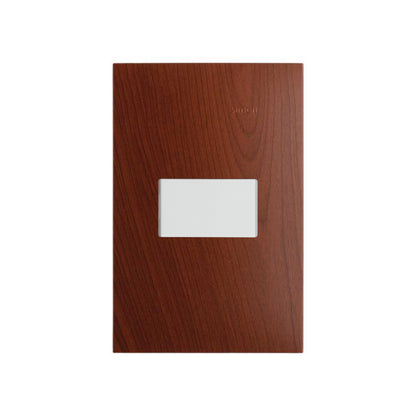 Placa de Madera Merbau con 1 Apagador Blanco Simon 25