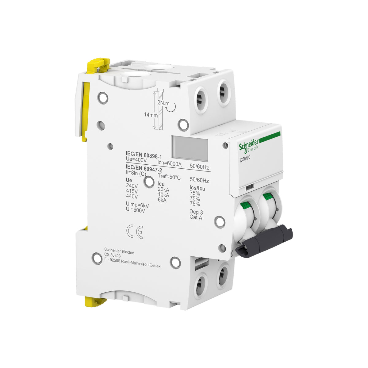 ACTI9 Interruptor Termomagnetico IC60N 2x16 A Curva C Schneider Electric A9F74216