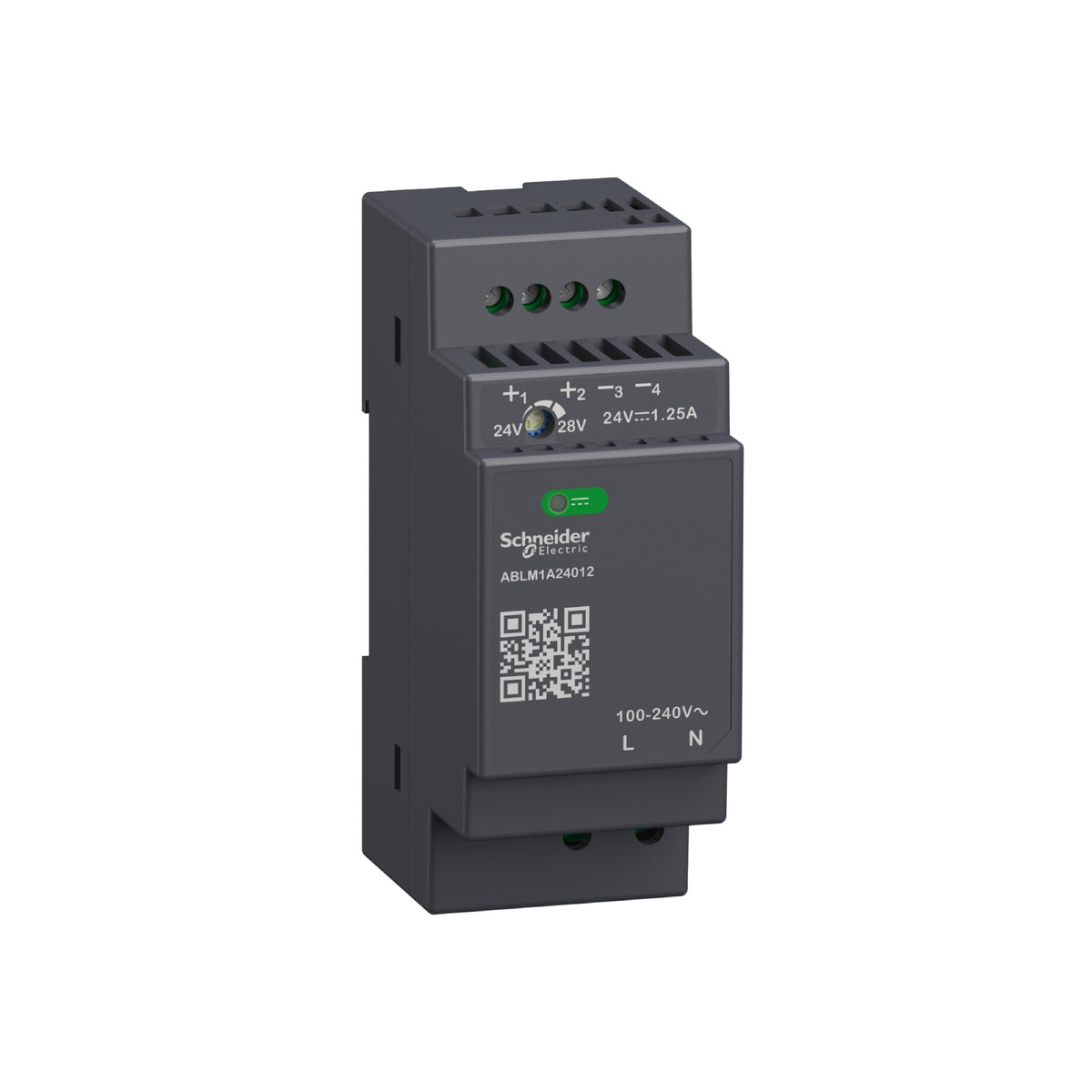 Fuente de Alimentación Regulada, 100 A 240 VCA, 24 V, 1,2 A, Monofásica, Modular Schneider Electric ABLM1A24012