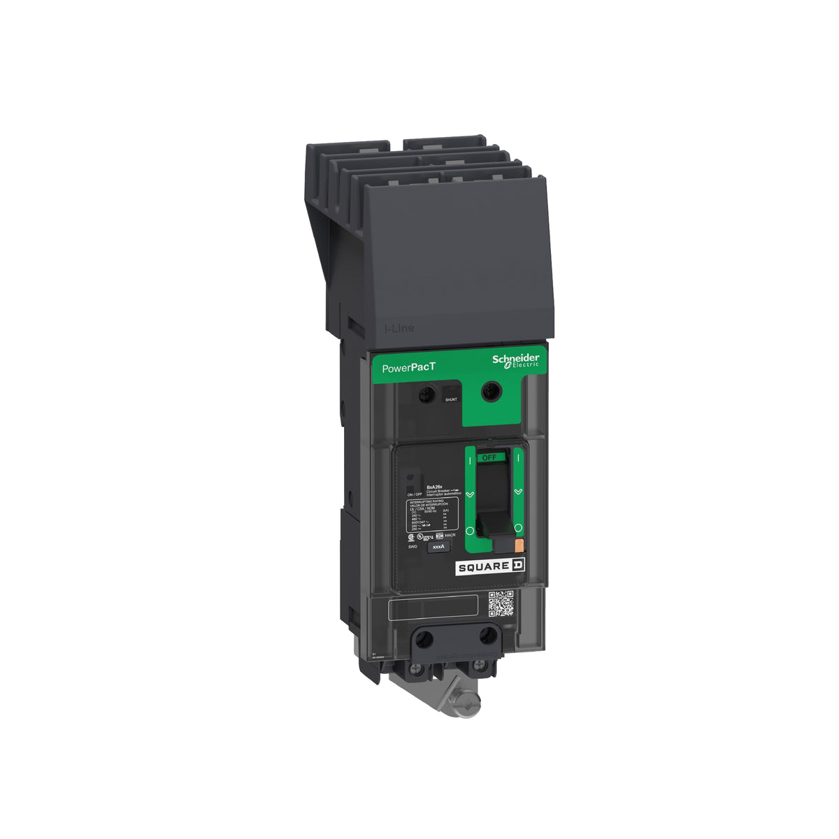 Interruptor, Powerpact B, 80A, 2 Polos, 600Y/347 VCA, 14 kA, I-Line, Termomagnético, 80%, CA Schneider Electric BDA260802