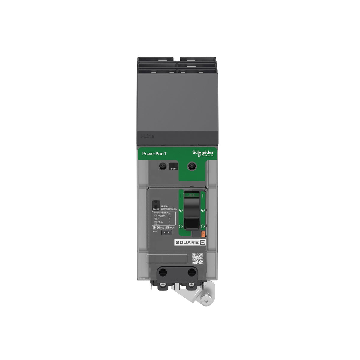 Interruptor, Powerpact B, 80A, 2 Polos, 600Y/347 VCA, 14 kA, I-Line, Termomagnético, 80%, CA Schneider Electric BDA260802