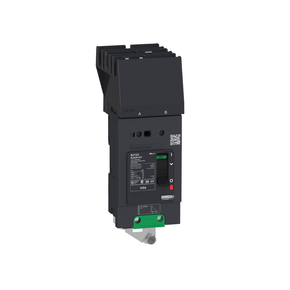 Powerpact-Circuit Breaker-100A 2 P 600Y/347V AC 14 kA At 600Y/347 UL-I-Line Schneider Electric BDA261001