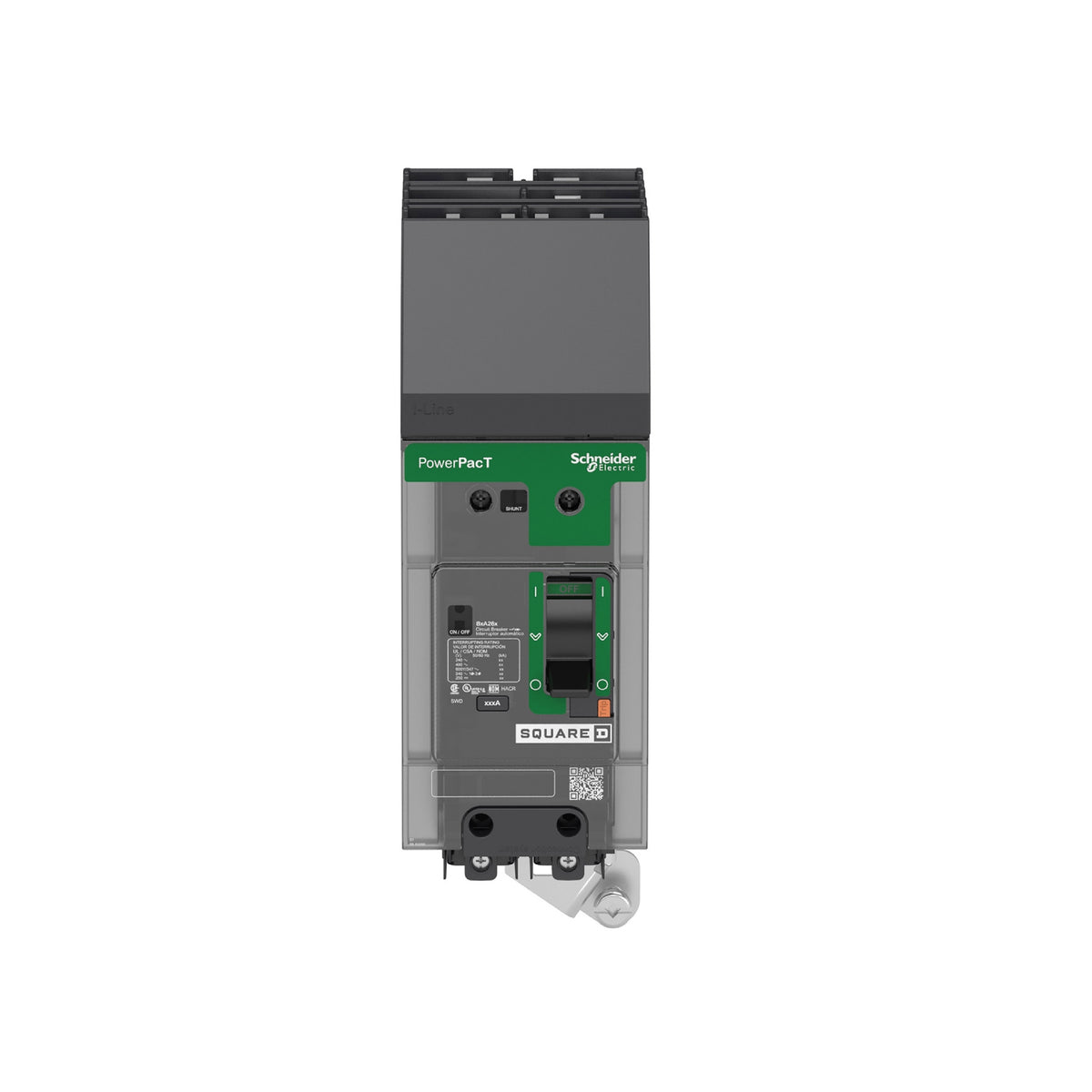 Powerpact B Circuit Breaker, 100A, 2 P, 600Y/347V AC, 14 kA At 600Y/347 UL, I-Line Schneider Electric BDA261002