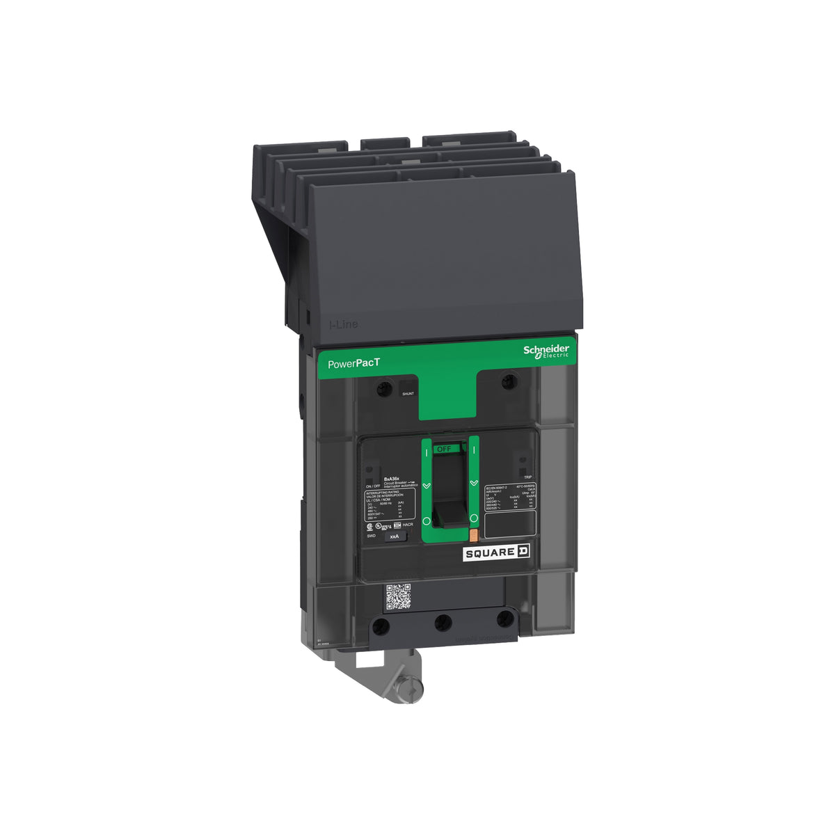 Powerpact B Circuit Breaker, 80A, 3 P, 600Y/347V AC, 14 kA At 600Y/347 UL, I-Line Schneider Electric BDA36080
