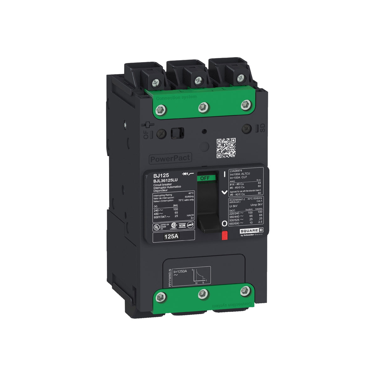 Powerpact Bd, 3p50 A, um Everlink Schneider Electric BDL36050LU