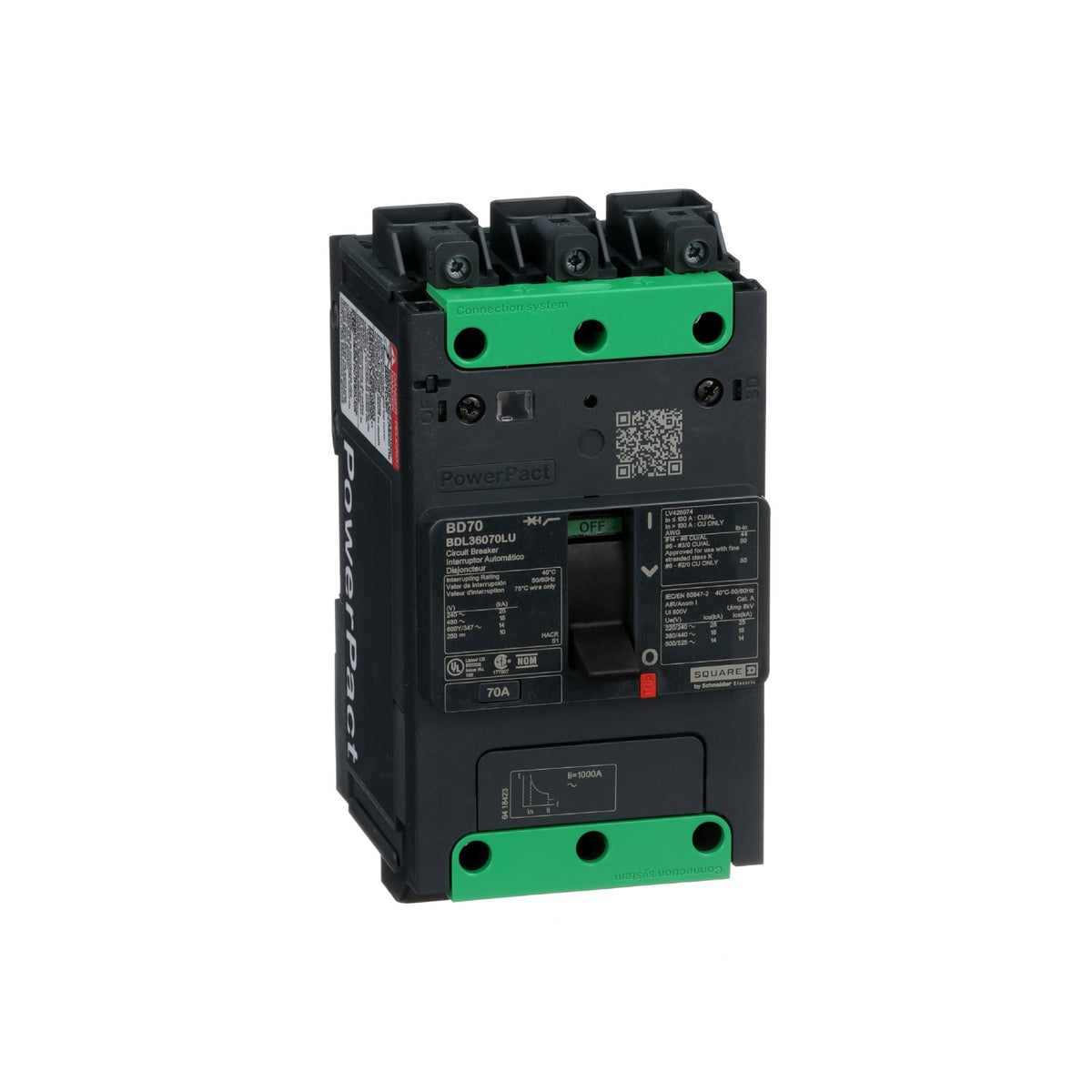 Powerpact Bd, 3p70 A, um Everlink Schneider Electric BDL36070LU