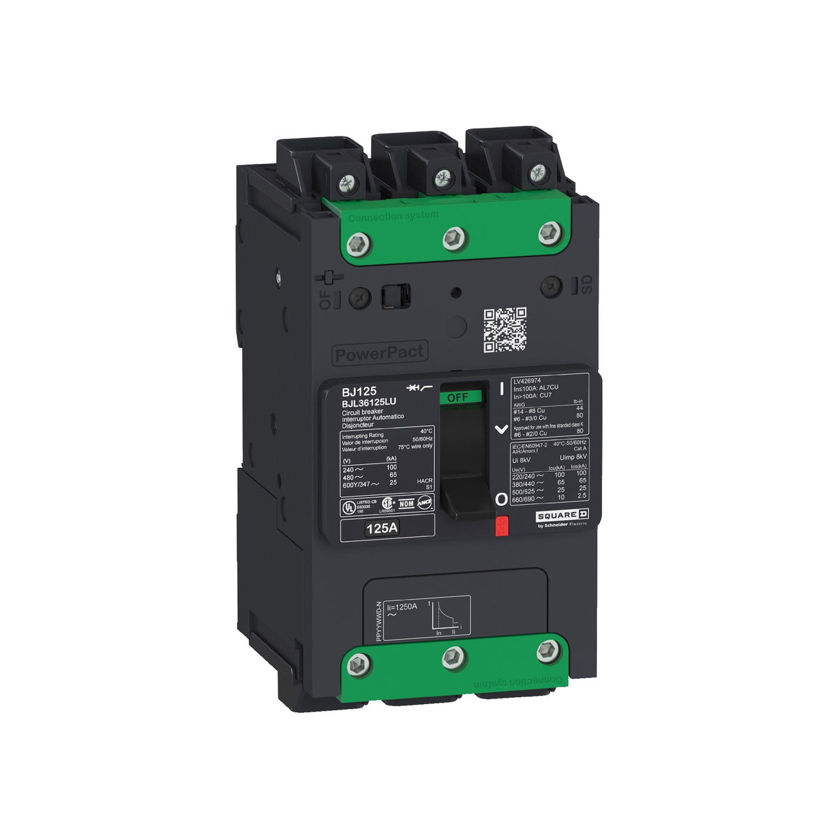 Powerpact Bd, 3p90 A, um Everlink Schneider Electric BDL36090LU