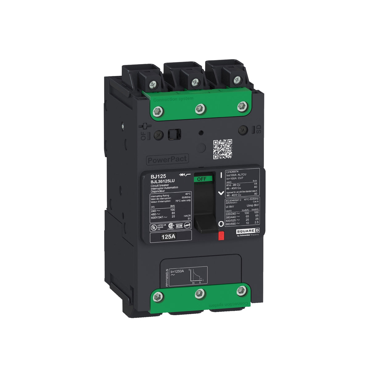 Powerpact Bd, 3p100 A, um Everlin Schneider Electric BDL36100LU