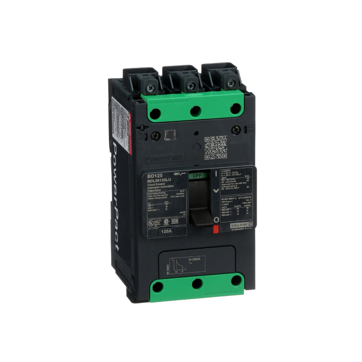 Powerpact Bd, 3p125 A, um Everlin Schneider Electric BDL36125LU