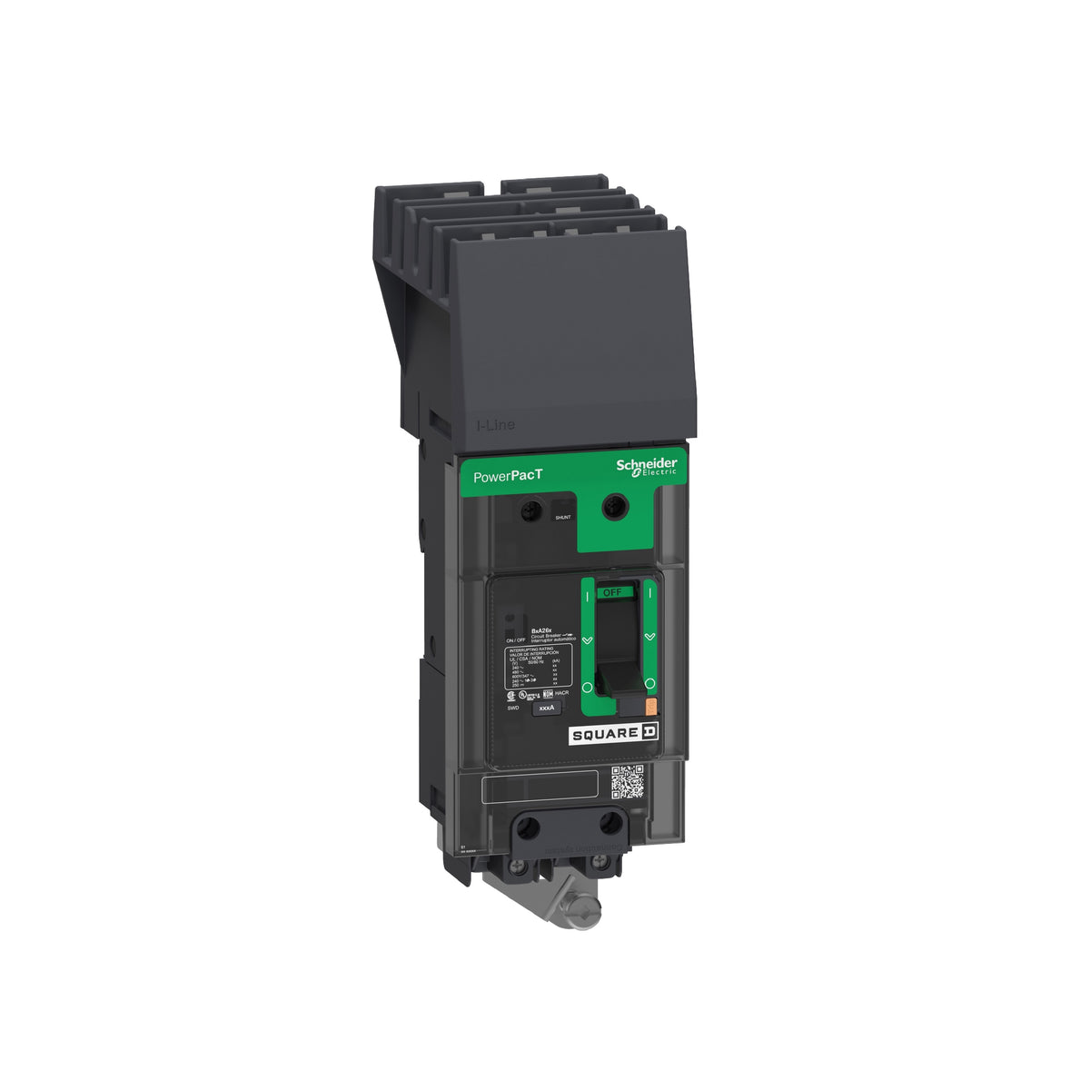 Interruptor, Powerpact B, 60A, 2 Polos, 600Y/347 VCA, 18 kA, I-Line, Termomagnético, 80%, CA Schneider Electric BGA260602