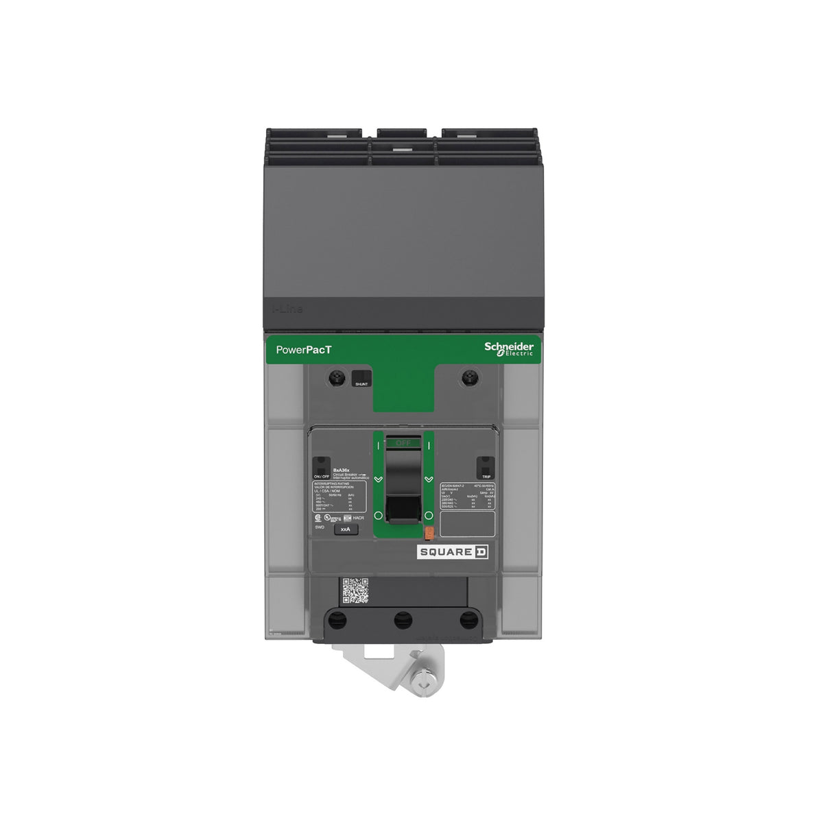 Interruptor, Powerpact B, 80A, 3 Polos, 600Y/347 VCA, 18 kA, I-Line, Termomagnético, 80%, Abc Schneider Electric BGA36080