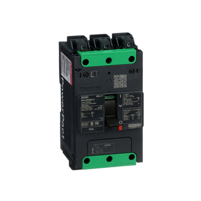 Interruptor, Powerpact B, 60 A, 3 Polos, 600 y/347 V CA, 18 kA, Terminales, Termomagnético, 80 %, Cable de Control en el Extremo Schneider Electric BGL36060LU