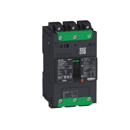 Interruptor, Powerpact B, 60 A, 3 Polos, 600 y/347 V CA, 18 kA, Terminales, Termomagnético, 80 %, Cable de Control en el Extremo Schneider Electric BGL36060LU
