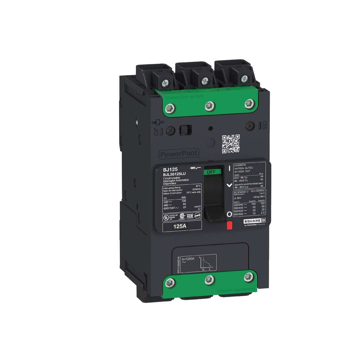 Powerpact Bg, 3p70 A, um Everlink Schneider Electric BGL36070LU
