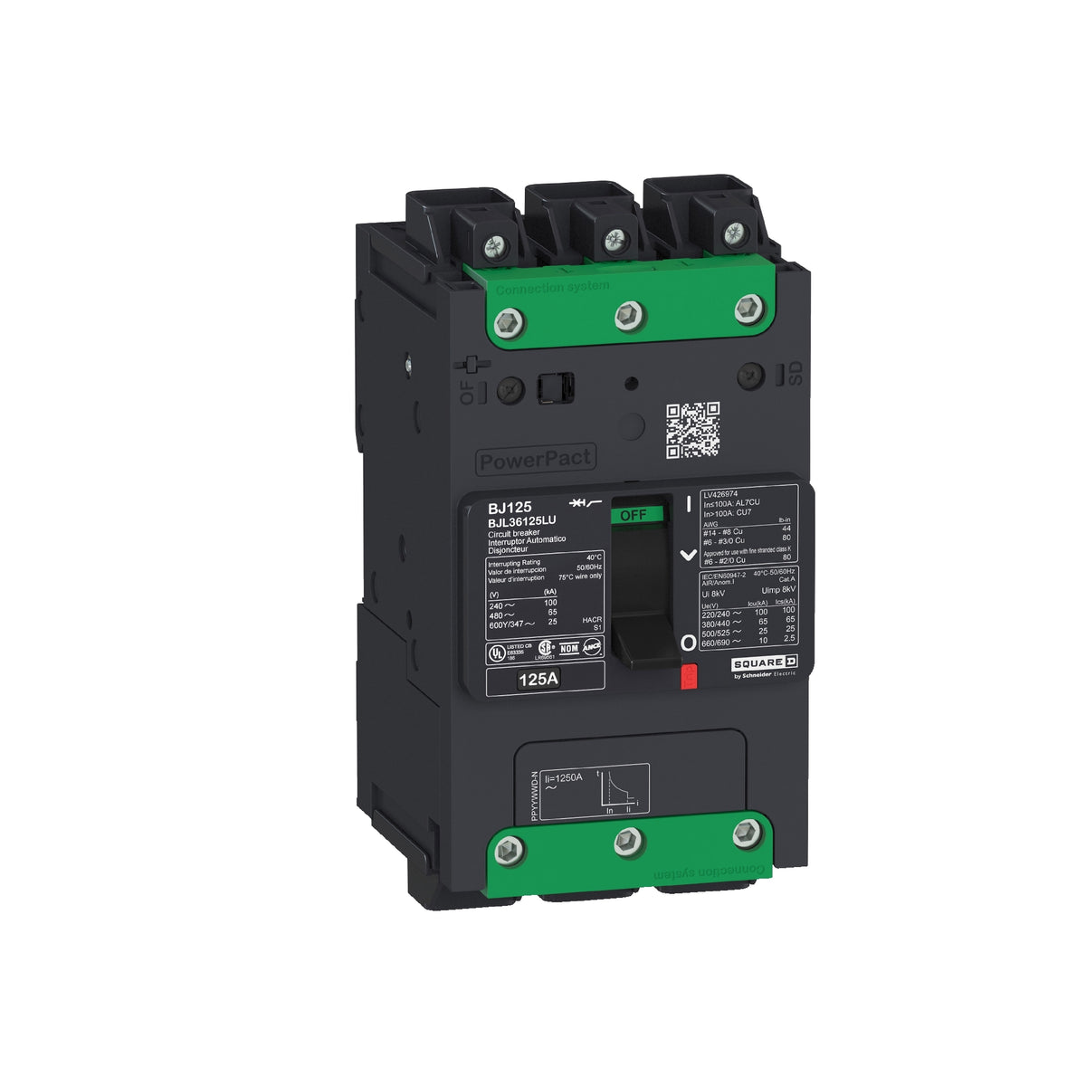Powerpact-Circuit Breaker-100A 3 P AC 35 kA At 480/440v(ul/Iec)-Tmd-Everlink Lug Schneider Electric BGL36100LU