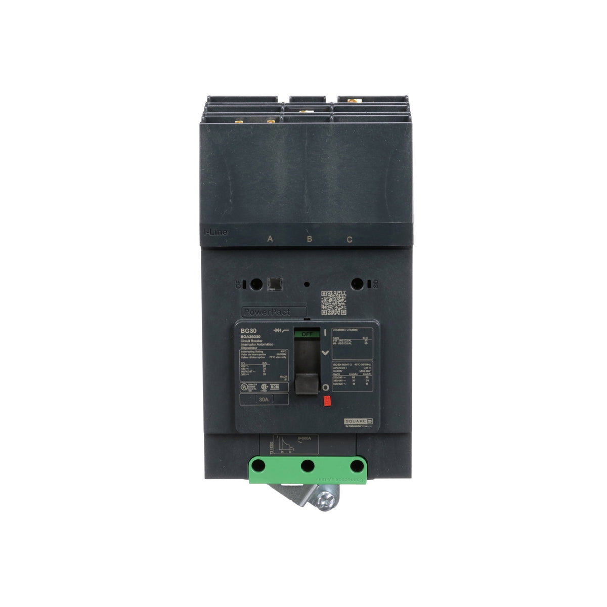 Powerpact-Circuit Breaker-50A 3 P 600Y/347V AC 25 kA At 600Y/347 UL-I-Line Schneider Electric BJA36050
