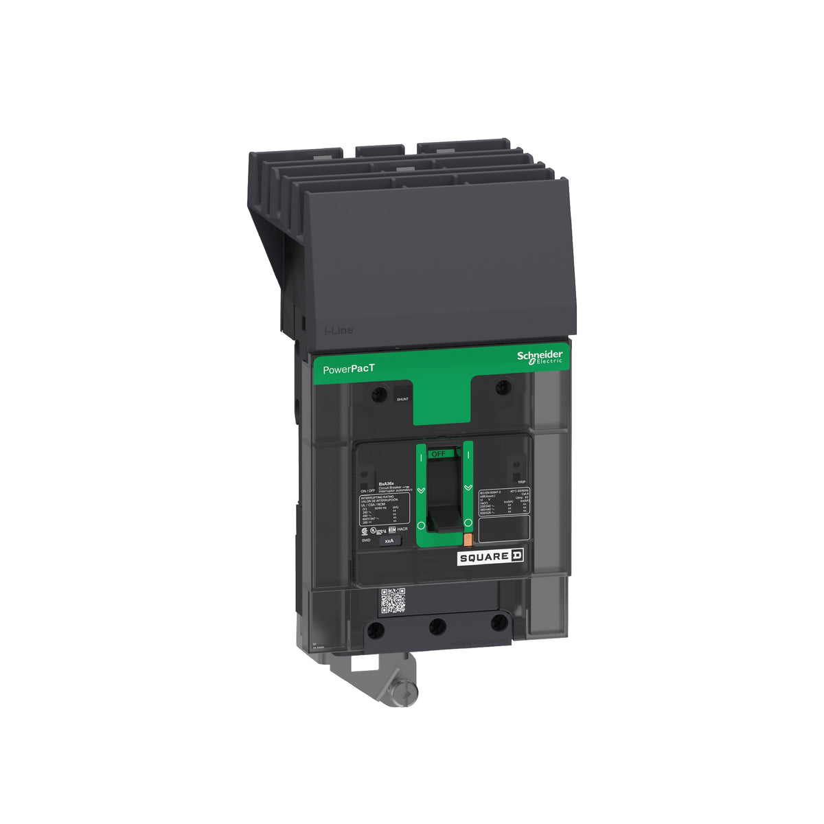 Interruptor, Powerpact B, 90A, 3 Polos, 600Y/347 VCA, 25 kA, I-Line, Termomagnético, 80%, Abc Schneider Electric BJA36090