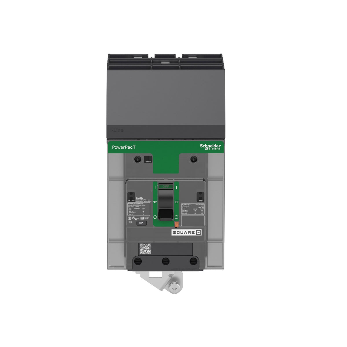 Interruptor Termomagnético Powerpact B, de 100A, 3 Polos, 600Y/347V, 25 kA, I-Line Schneider Electric BJA36100