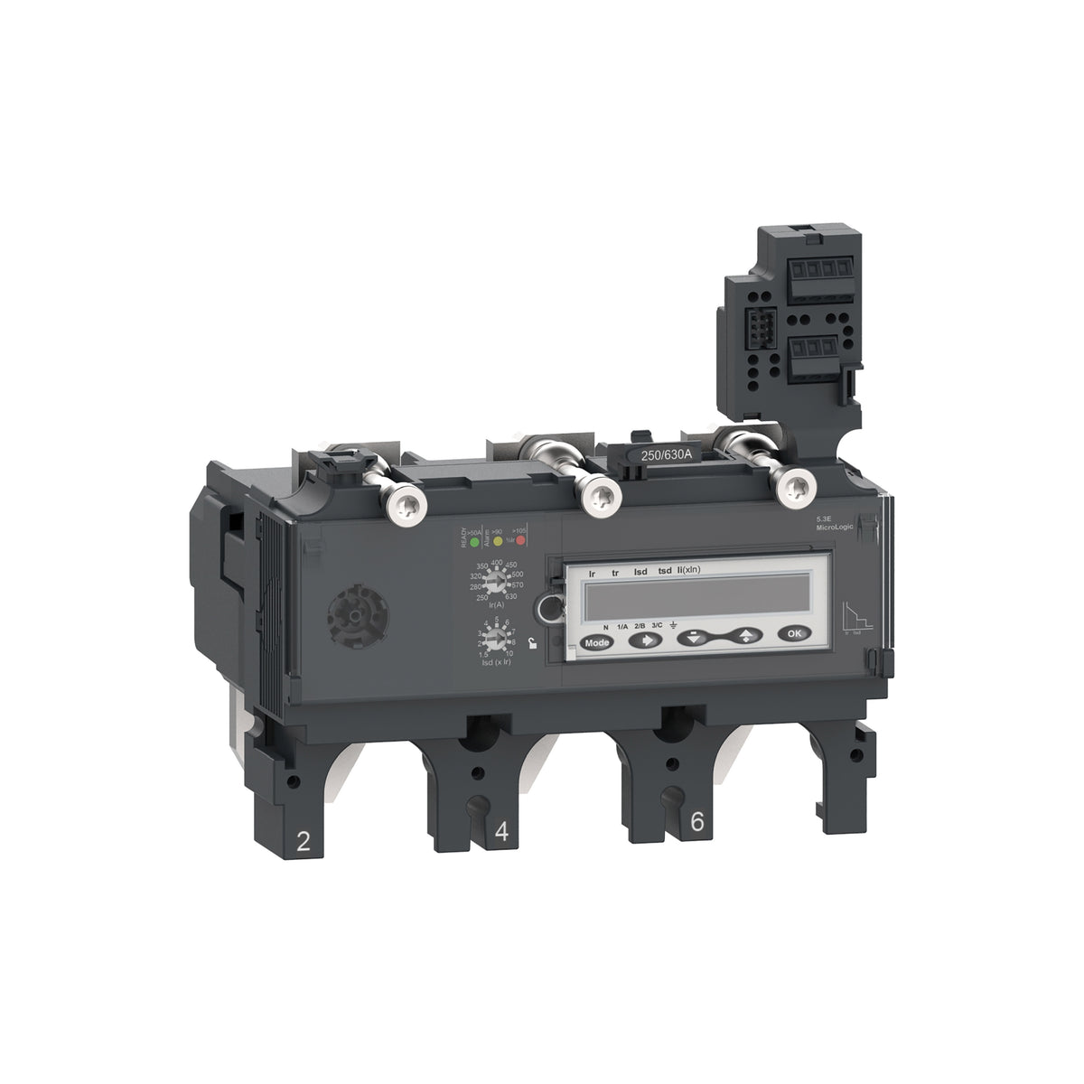Unidad de Control Micrologic 5.3e, Compact NSX400/630,3 Polos, Protecciones Electrónicas Básicas, Contador de Energía, Clasificación 400A Schneider Electric C4035E400