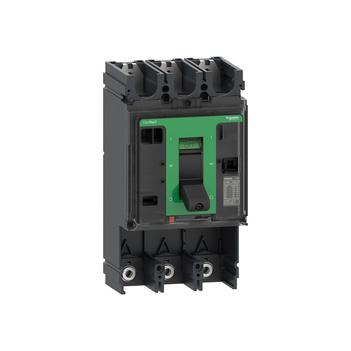 Marco Básico de Interruptor, Compact NSX400H, 70 kA/415 VCA, 3 Polos, Clasificación de Marco 400 A, sin Unidad de Disparo Schneider Electric C40H3