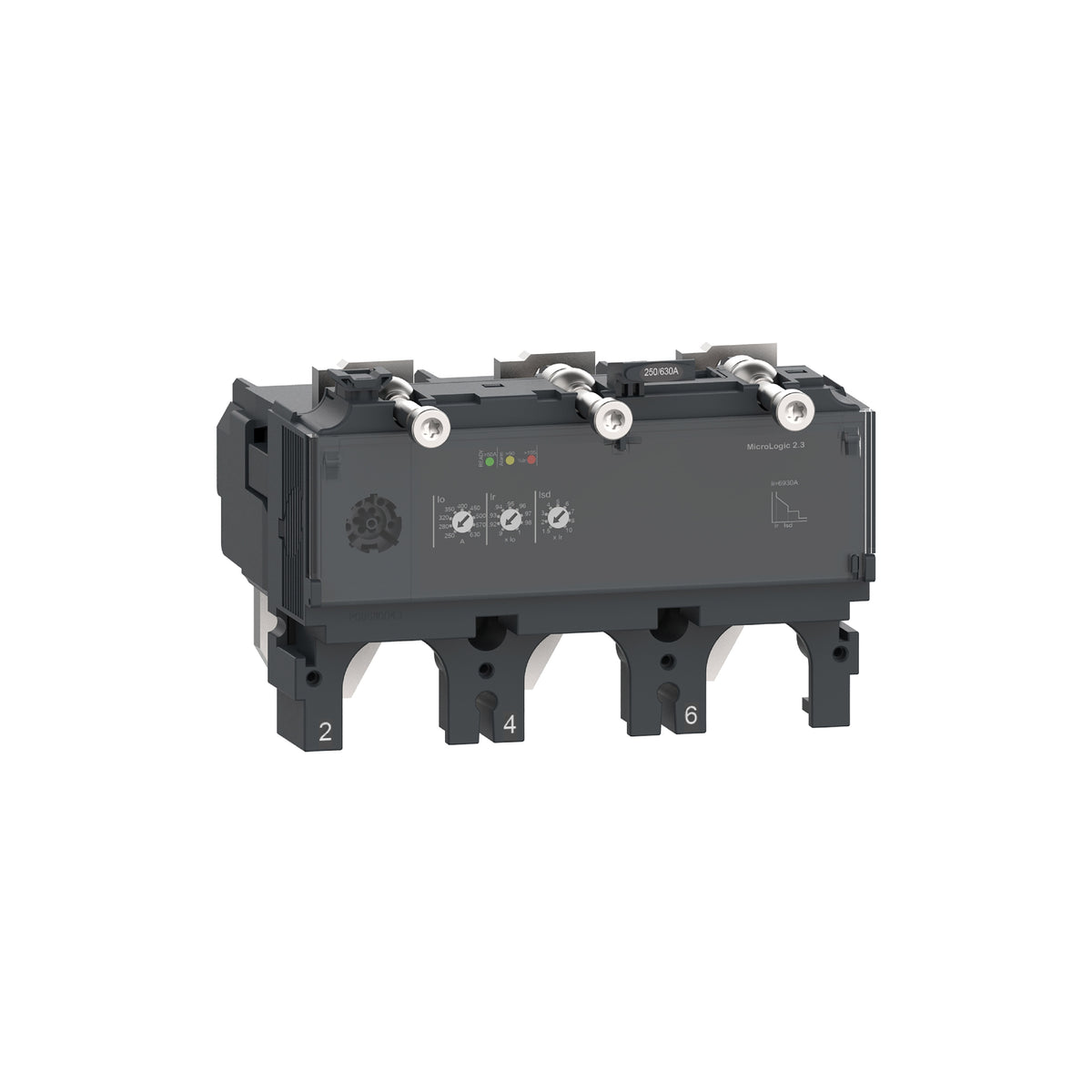 Unidad de Control Micrologic 2.3, Compact NSX630,3 Polos, Protecciones Electrónicas Básicas, Clasificación 630A Schneider Electric C6332D630