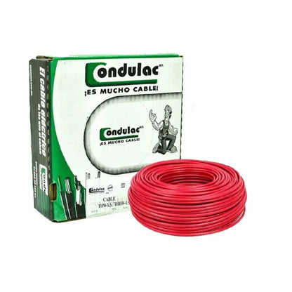 Caja 100 mts Cable Calibre 10 awg Rojo THW-LS Condulac