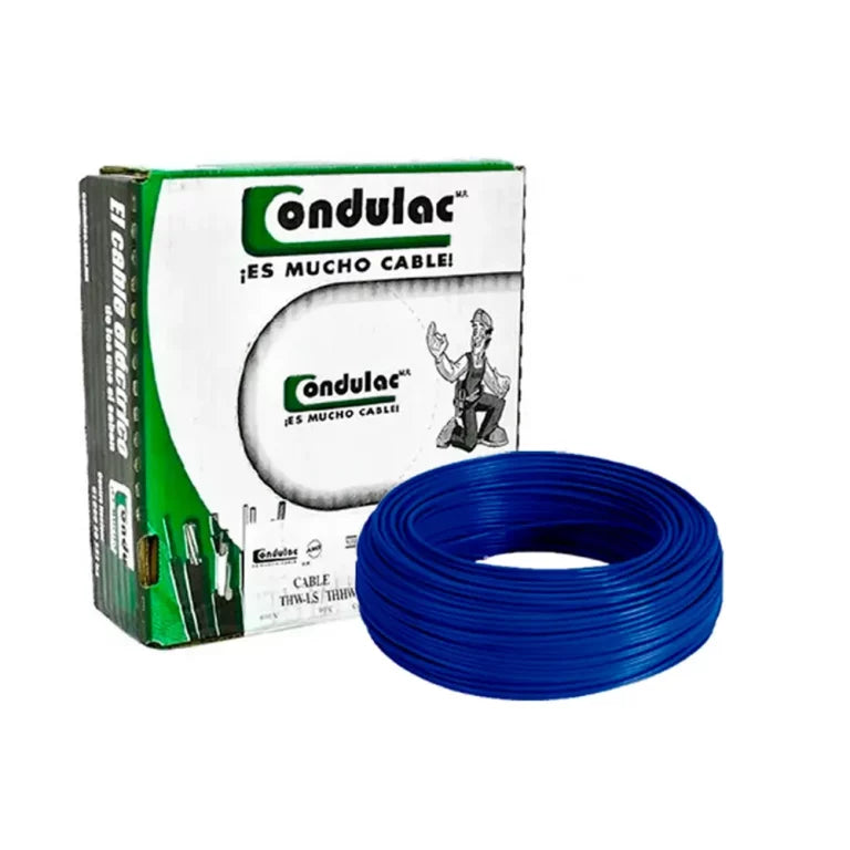 Caja 100 mts Cable Calibre 14 awg Azul THW-LS Condulac