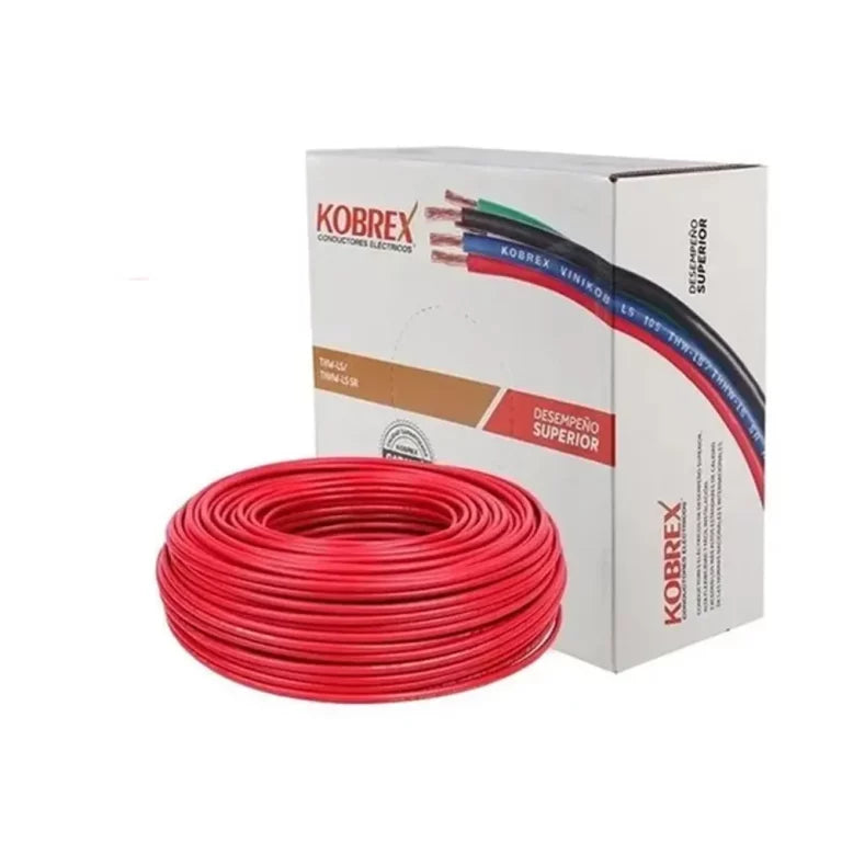 Caja 100 mts Cable Calibre 8 awg Rojo THW-LS Vinikob Kobrex