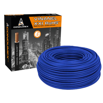 Caja 100 mts Cable Calibre 4 awg Azul THW-LS Vinanel XXI Condumex