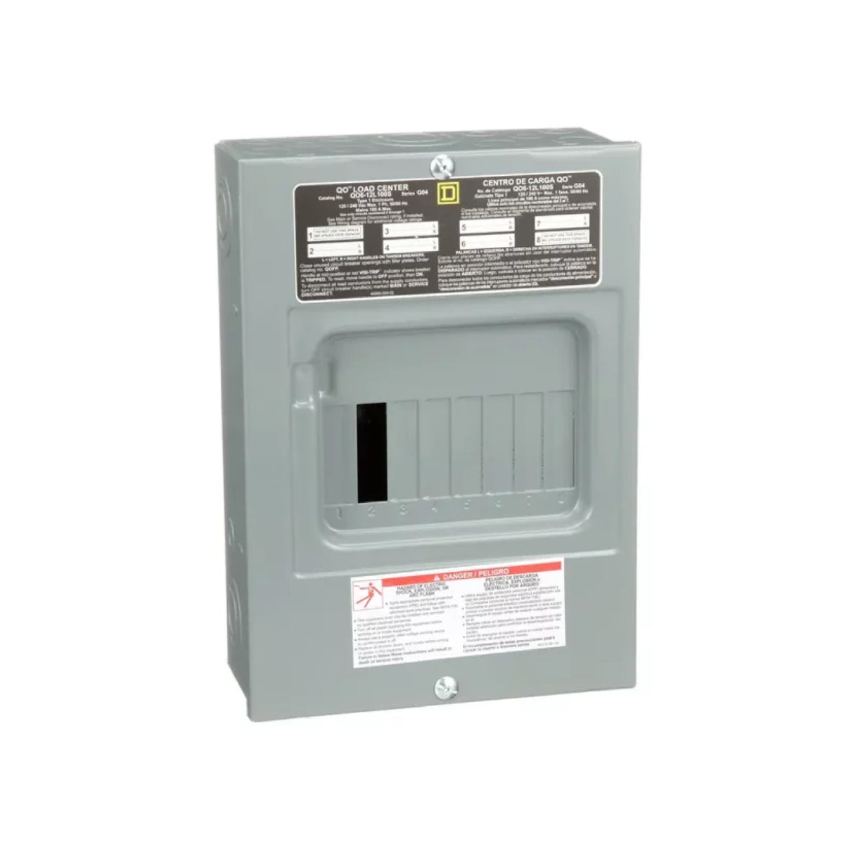 Centro de Carga QO de Zapatas Square D 100A 1F 6P NEMA1 de Sobreponer Schneider Electric QO612L100S