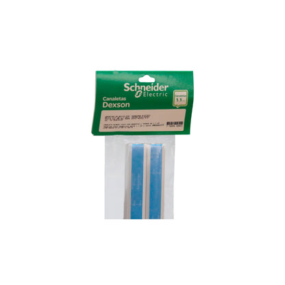 Mini Canaleta Dexson de 2 Tramos de 1.1 Metros de Largo, 25 MM Ancho, 25 MM Alto, Color Blanco, con Adhesivo Schneider Electric DXN10451