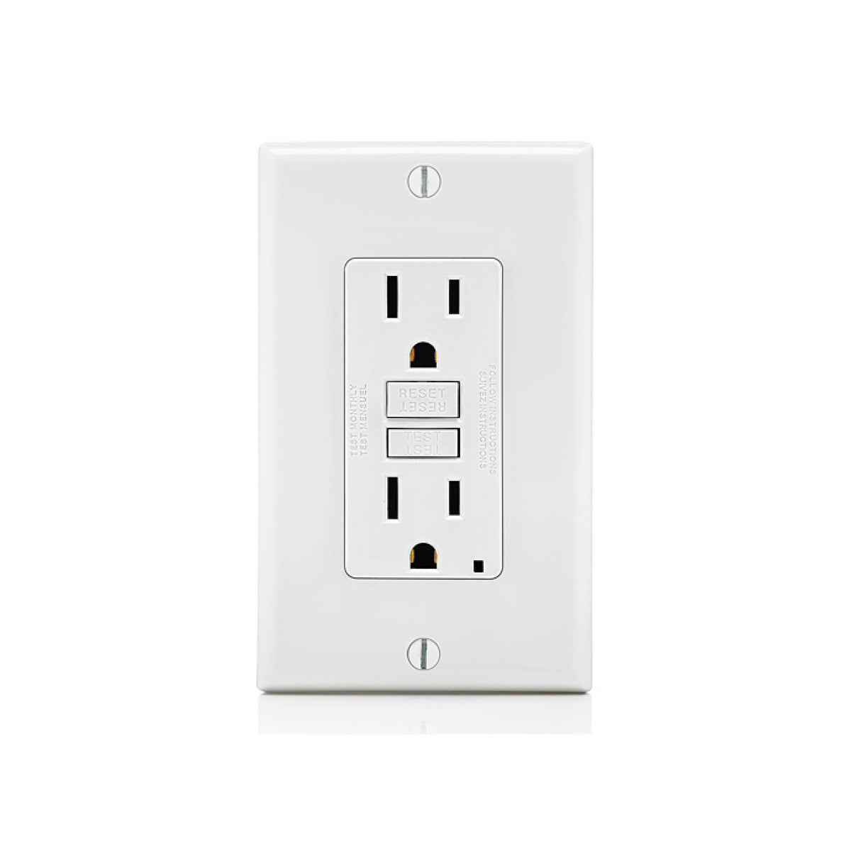 Placa con Contacto Dúplex GFCI 15A Blanco Leviton