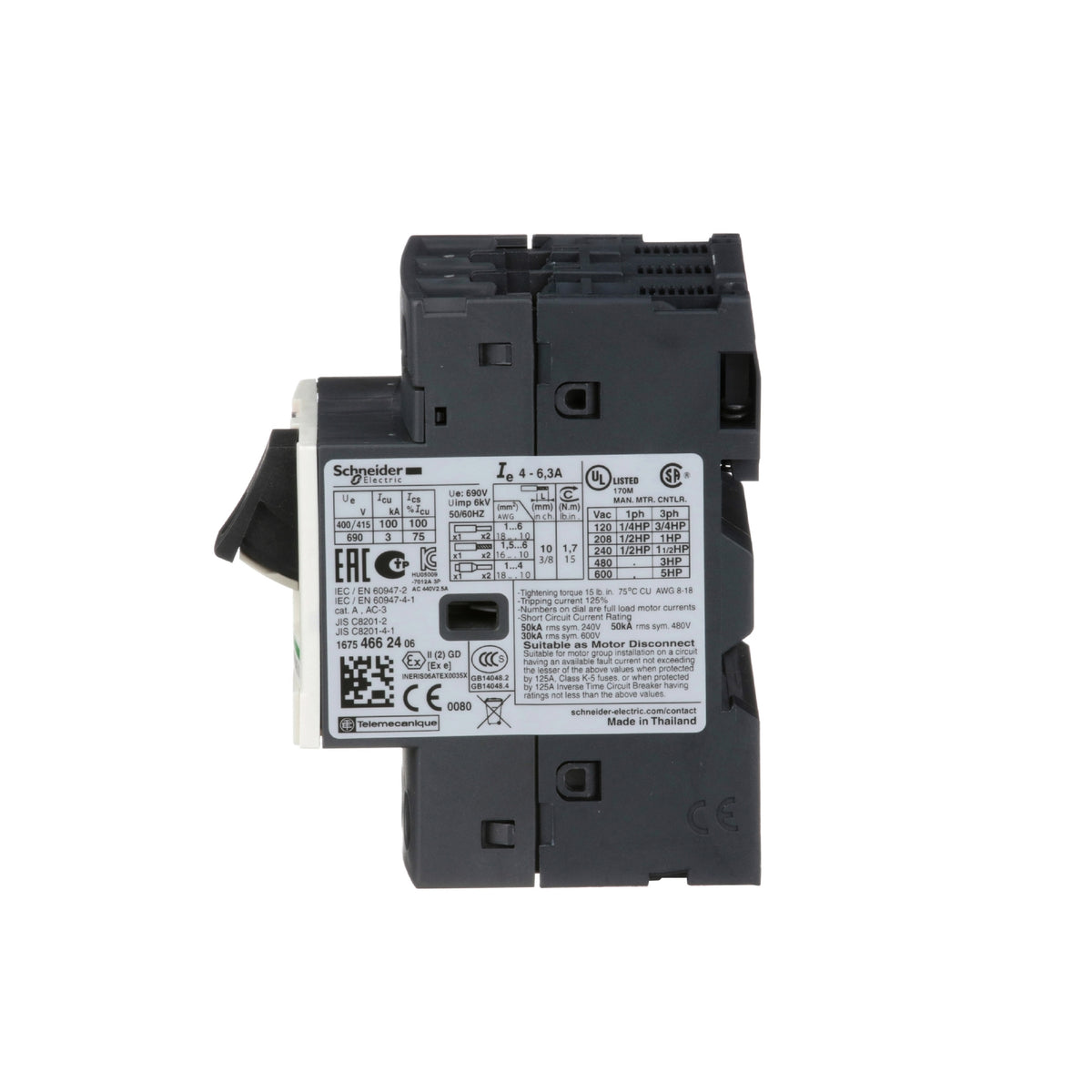 Interruptor Motor GV2-Me-9-14 A-3 P 3d-Unidad de Desconexión Termomagnética Schneider Electric GV2ME16