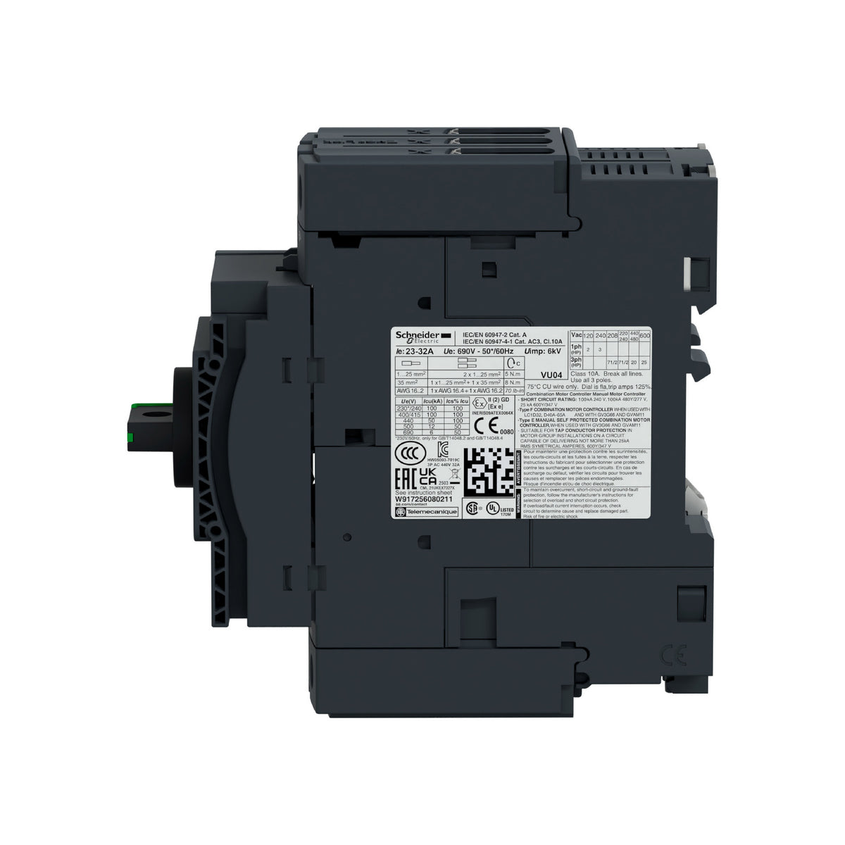 Tesys GV3-Circuit Breaker-Thermal-Magnetic-37…50 A-Everlink Btr Connectors Schneider Electric GV3P50
