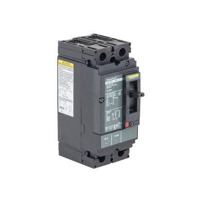 Interruptor termomagnético PowerPacT H, de 60A, 2 polos, 18kA a 600V, I-Line Schneider Electric HDL26060
